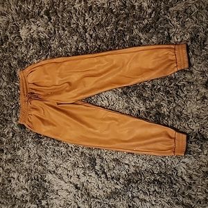 Womens Bagatelle Rust Faux Leather Drawstring Joggers w Pockets Size Xs
